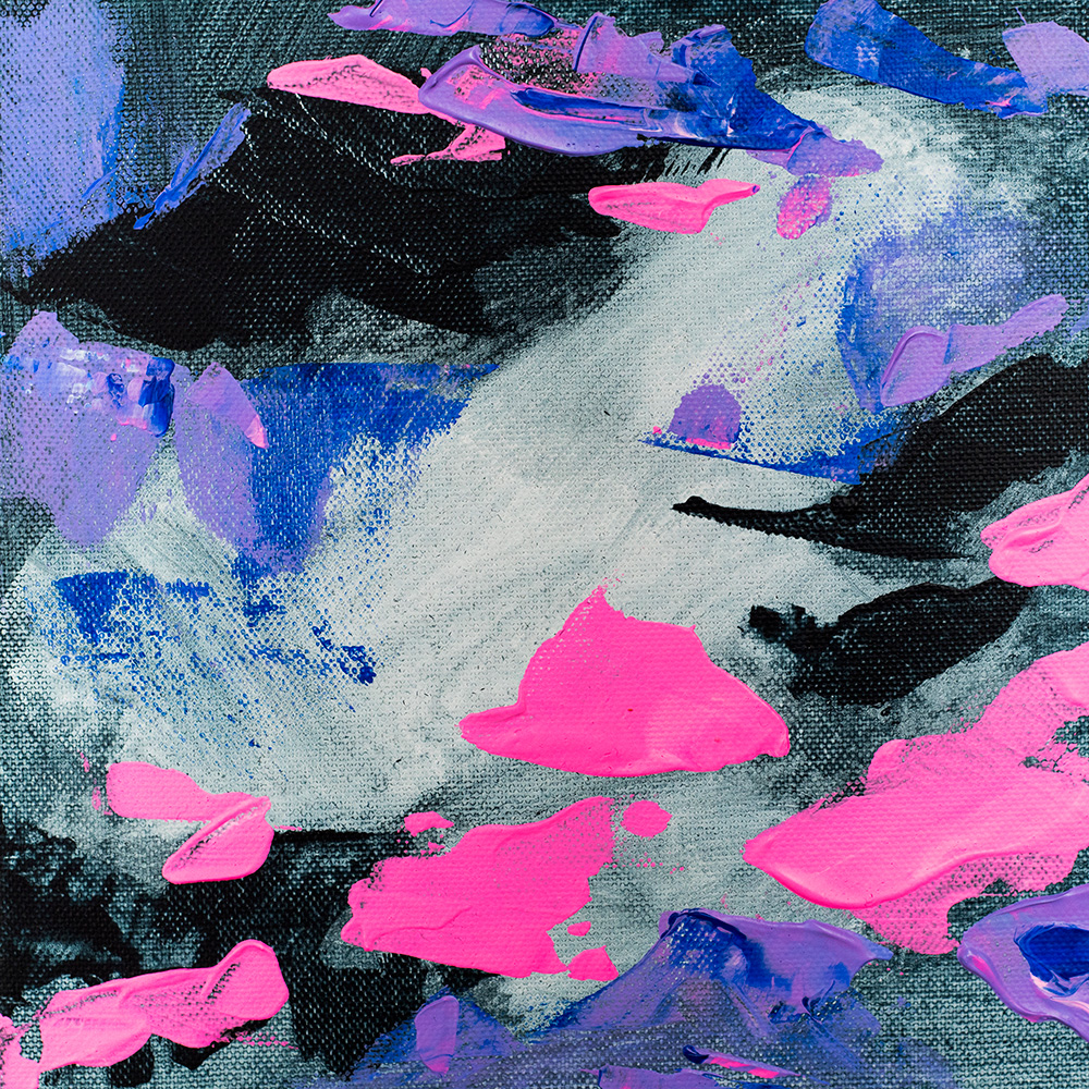 Franziska Schwade - Daily Painting 151015 "Cotton Candy Storm" Acrylics on stretched canvas 20x20 cm / 7.9x7.9 inch