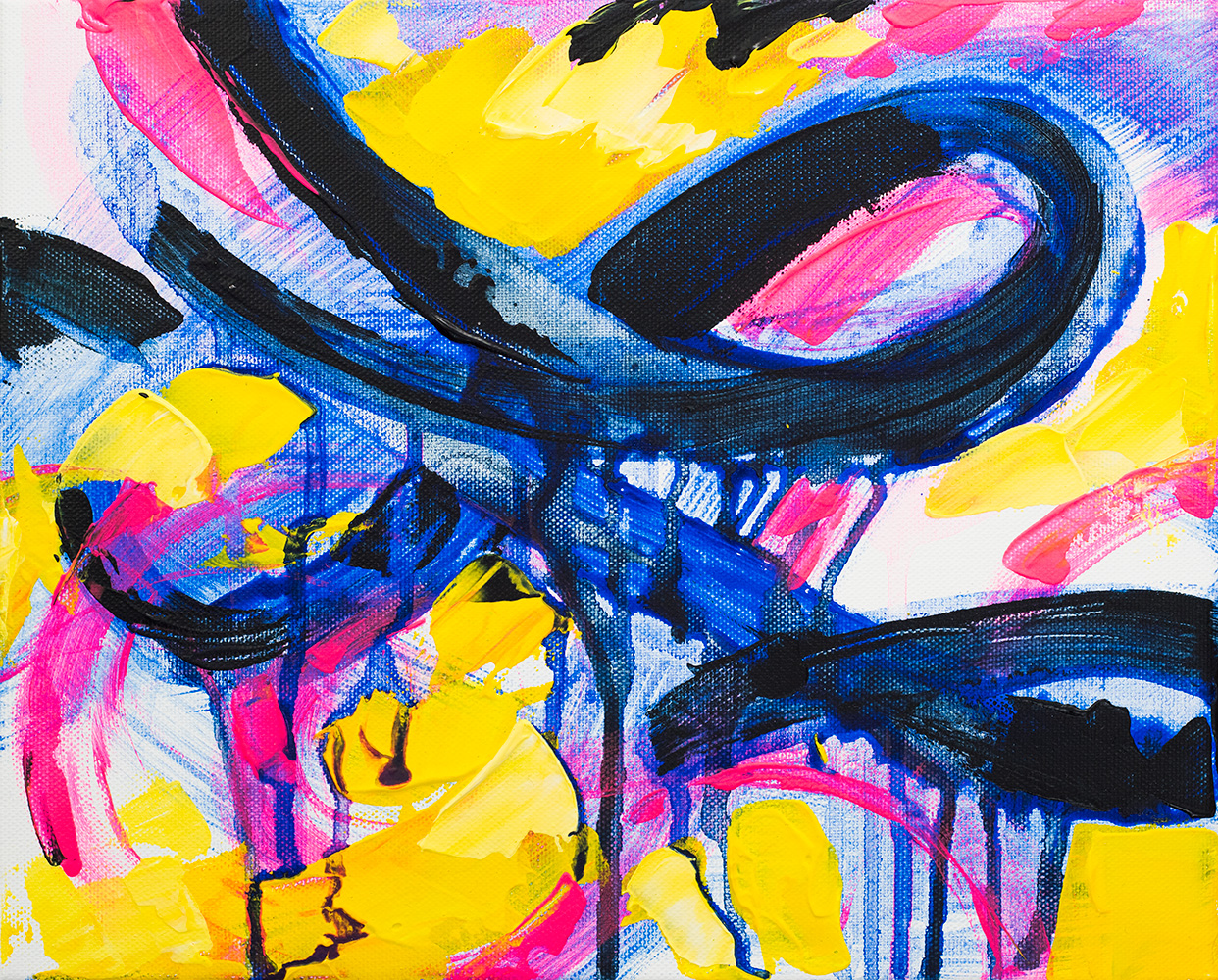 Franziska Schwade - Daily Painting 151023 "Neon Infinity" Acrylics on stretched canvas 24x30 cm / 9.4x11.8 inch