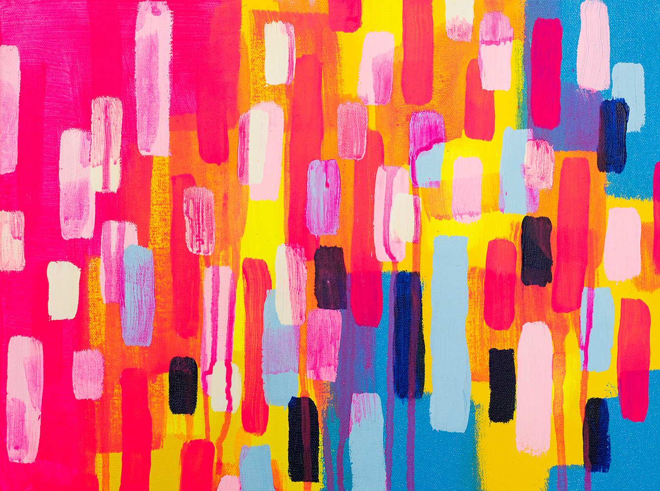 Franziska Schwade - Daily Painting 151025 "Neon Cities" Acrylics on stretched canvas 40x30 cm / 15.7x11.8 inch