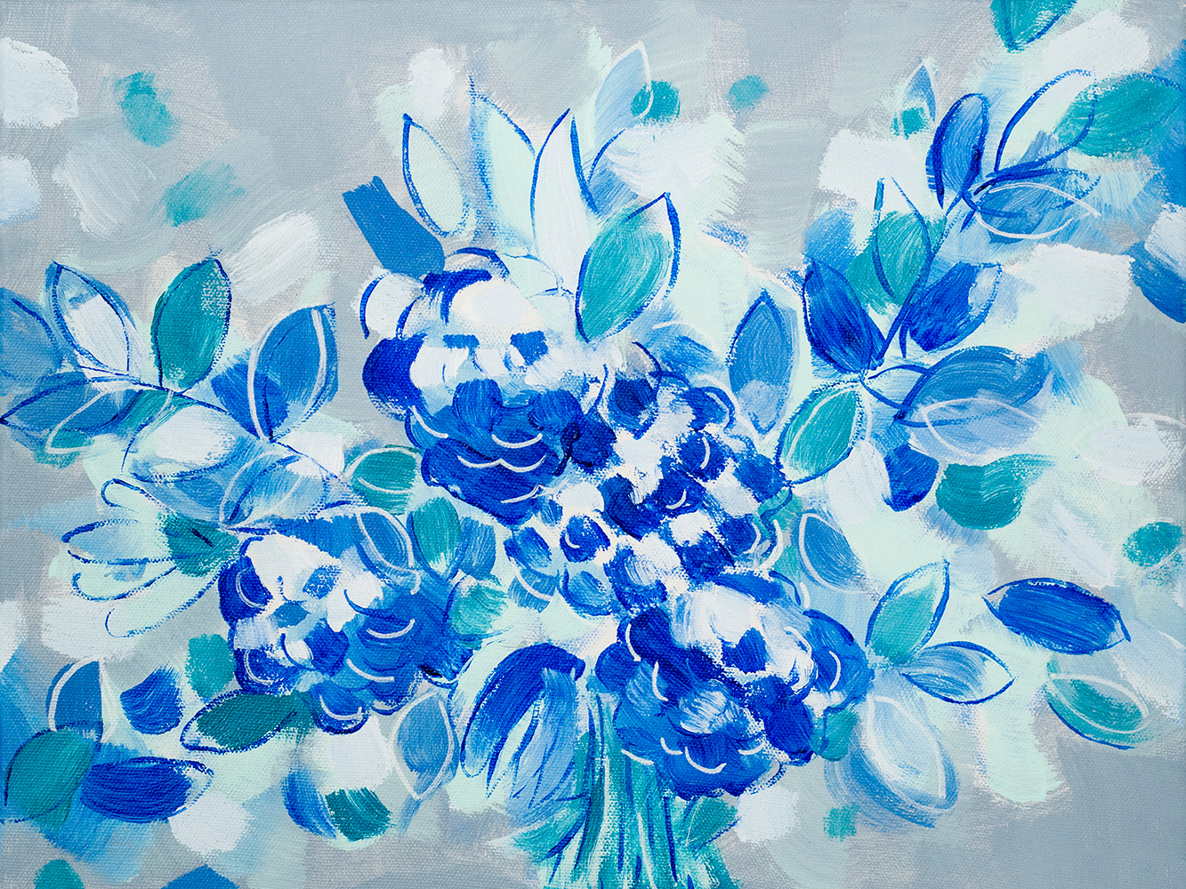 Franziska Schwade - Daily Painting 151102 "Wedding Blues" Acrylics on stretched canvas 40x30 cm / 15.7x11.8 inch