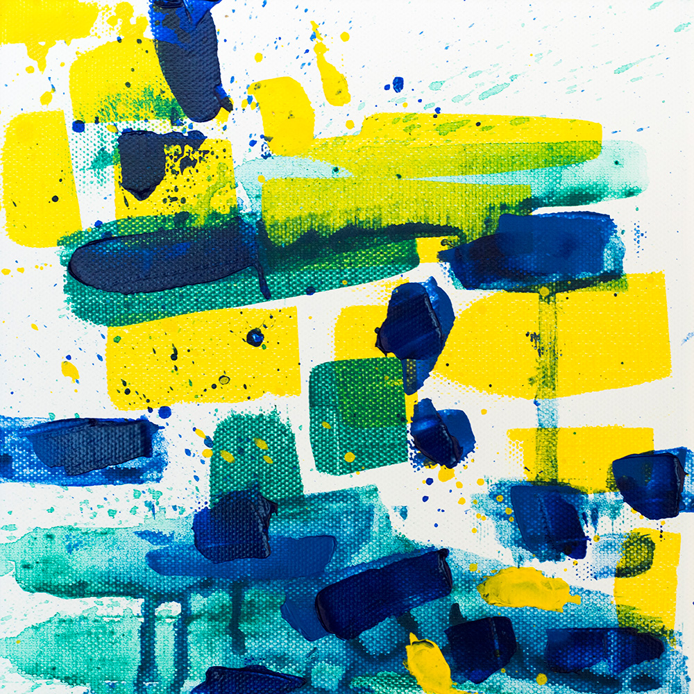 Franziska Schwade - Daily Painting 151104 "Underwater Games" Acrylics on stretched canvas 20x20 cm / 7.9x7.9 inch